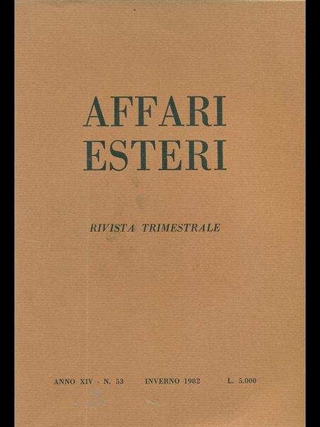 Affari esteri n. 53 - Inverno 1982 | Immagine principale