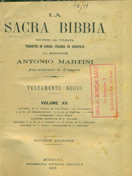 La Sacra Bibbia. Volume XII