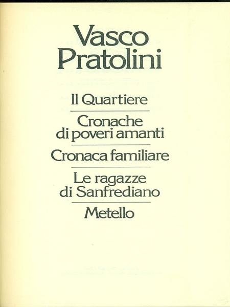 Romanzi di Vasco Pratolini