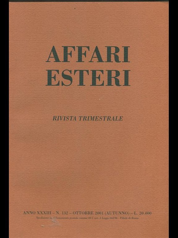 Affari esteri n. 132 - Ottobre 2001 | Immagine Gallery 2