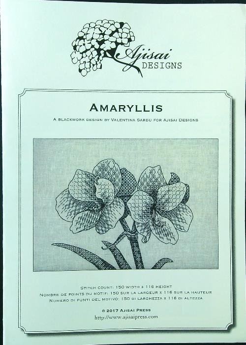 Amaryllis. A blackwork design
