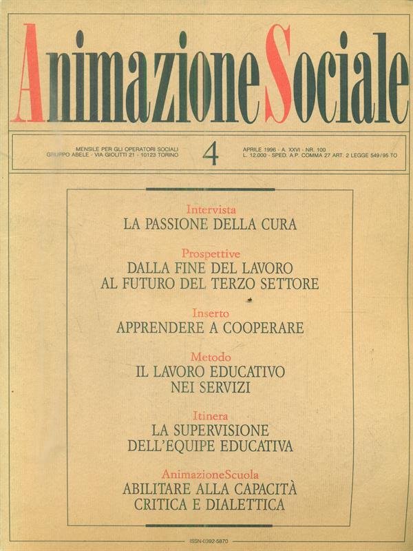 Animazione Sociale n 4/1996