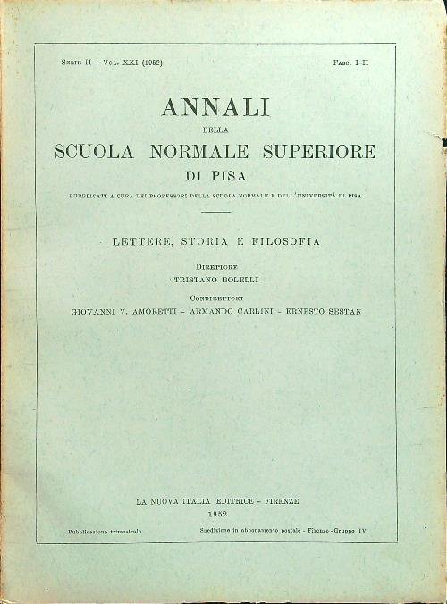 Annali della scuola Normale superiore di Pisa serie II vol. …