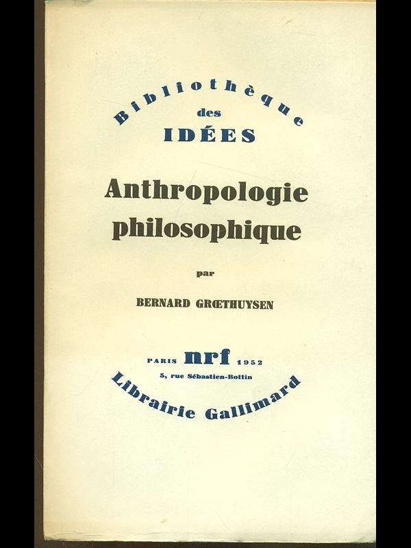 Anthropologie philosophique | Immagine principale