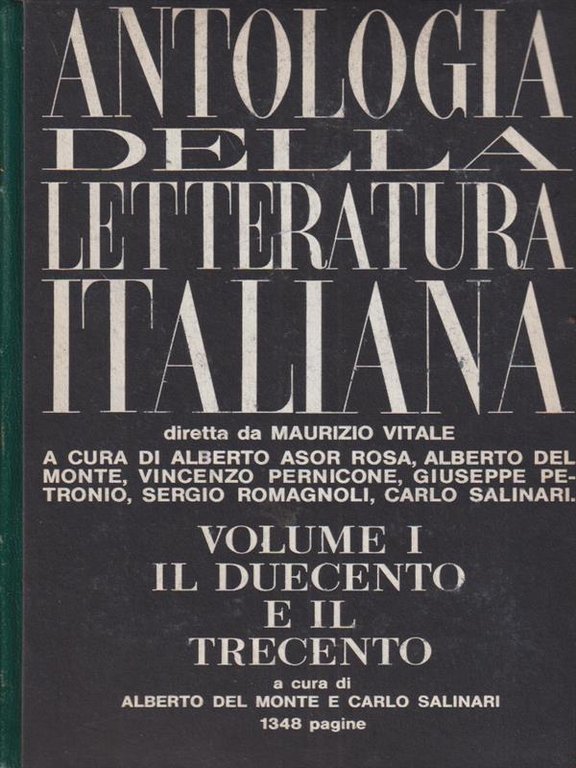 Antologia della letteratura italiana vol. 1. Il Duecento e il …