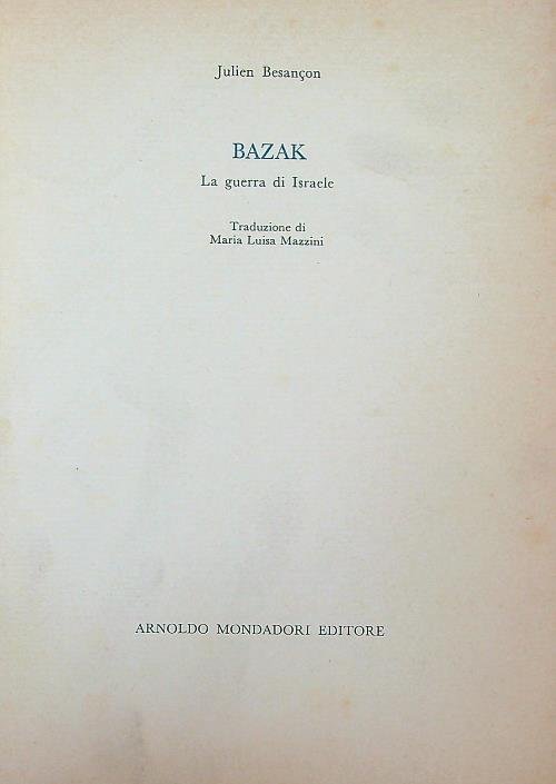 Bazak. La guerra di Israele | Immagine principale