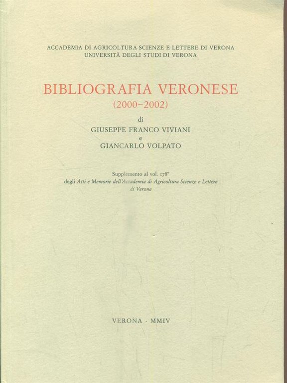 Bibliografia veronese (2000-2002) | Immagine Gallery 2