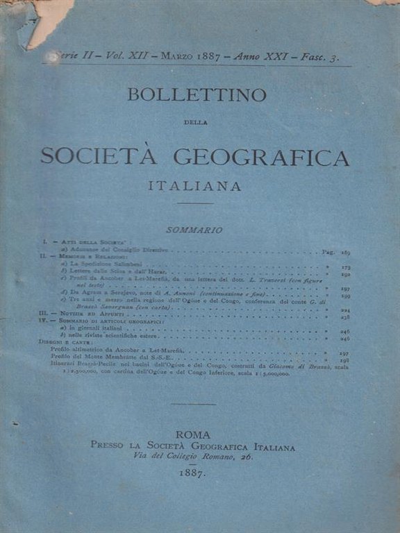Bollettino della societa' geografica italiana Vol XII/Marzo 1887-Anno XXI-Fasc 3