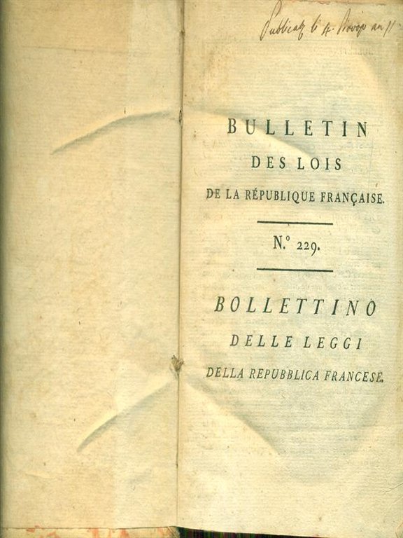 Bollettino delle leggi della repubblica francese dal 229 al 238