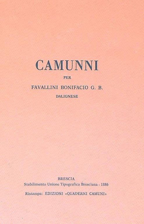 Camunni per favallini Bonifacio G. B. dalignese