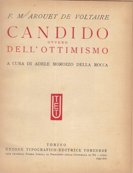 Candido, ovvero dell'ottimismo