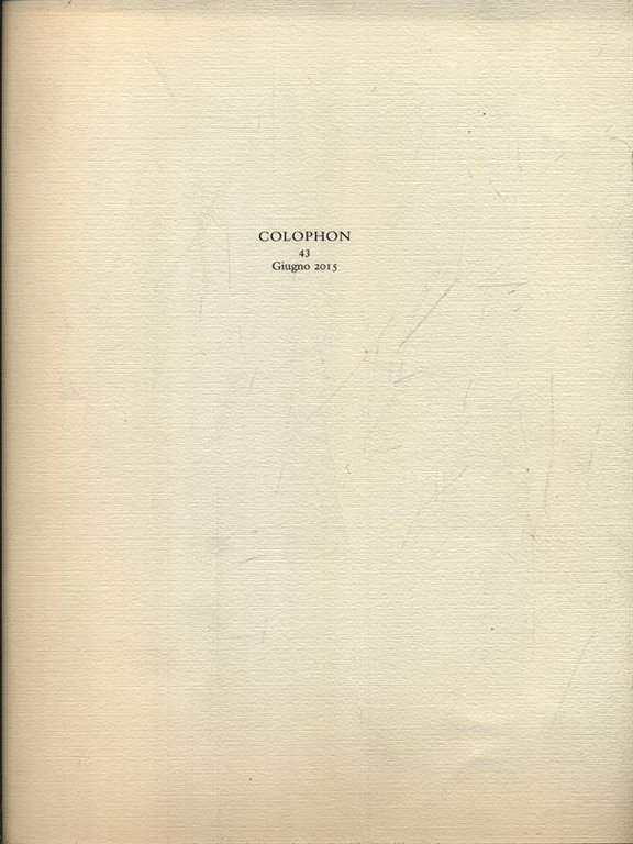 Colophon 43/giugno 2015