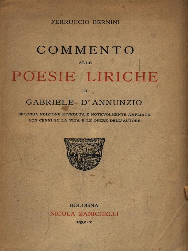 Commento alle poesie liriche di Gabriele D'Annunzio