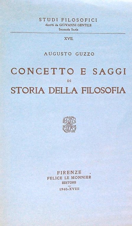 Concetto e saggi di storia della filosofia