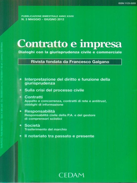 Contratto e impresa 3/2012