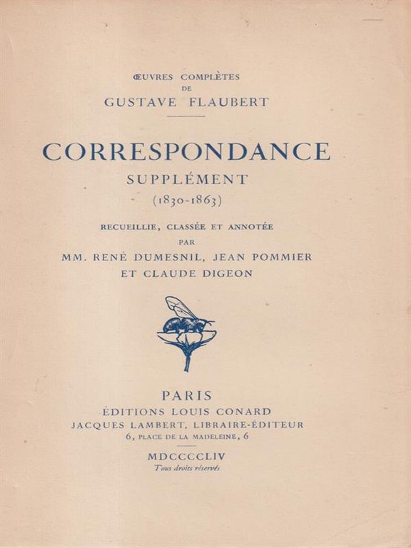 Correspondance Supplement (1830-1863)