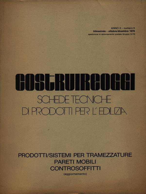 Costruireoggi n. 5/ottobre-dicembre 1978