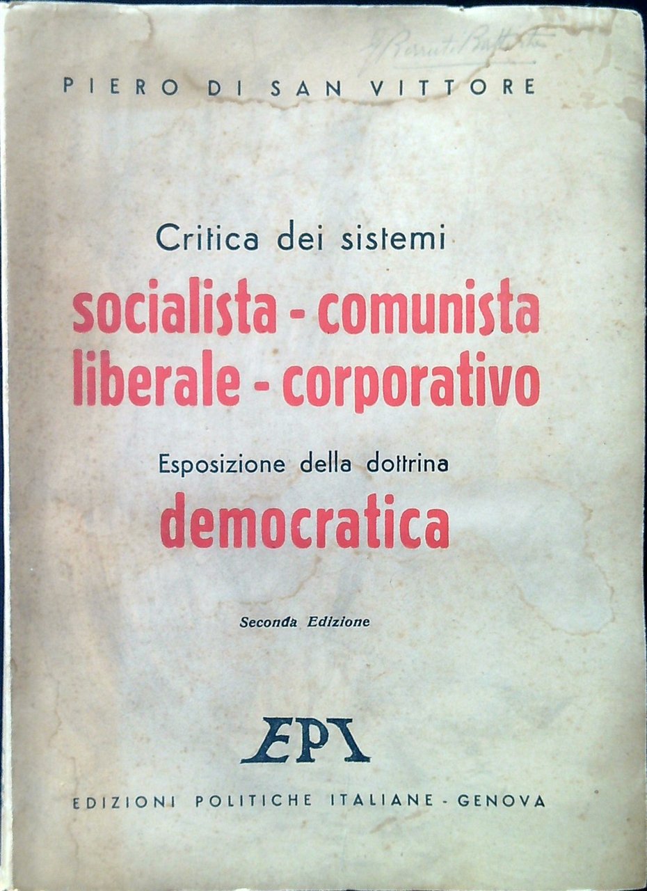 Critica dei sistemi socialista comunista libera corporativa | Immagine principale