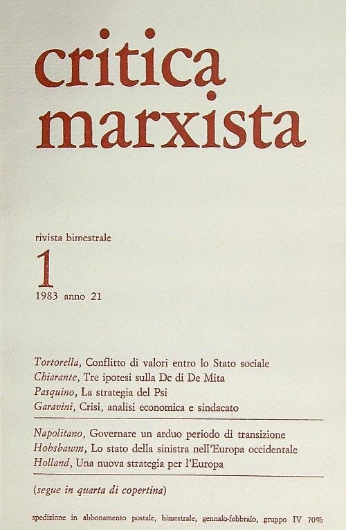 Critica marxista 1/1983 Anno 21 | Immagine principale