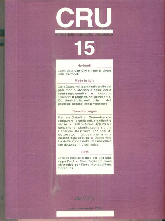 CRU Critica della razionalita' urbanistica 15