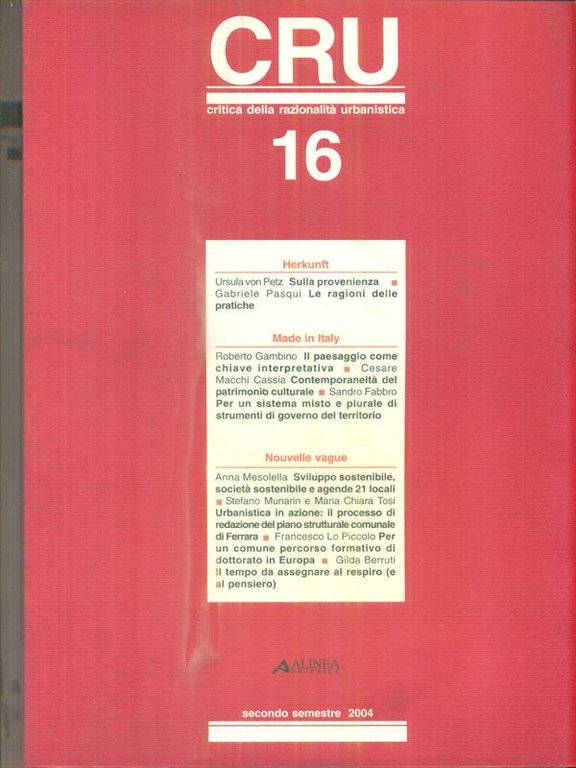 CRU Critica della razionalita' urbanistica 16