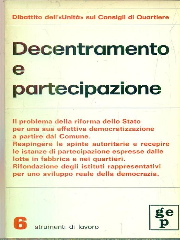 Decentramento e partecipazione
