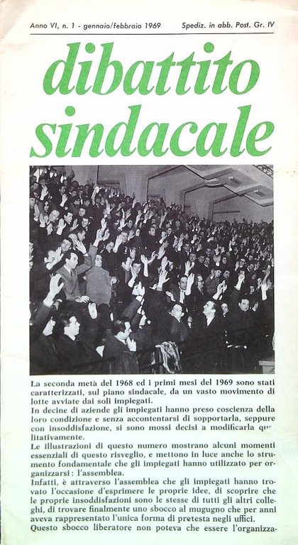 Dibattito sindacale Anno VI, n. 1- Gennaio Febbraio 1969