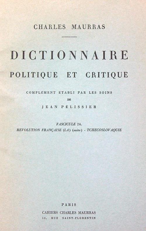 Dictionnaire politique et critique N. 24