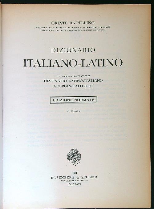 Dizionario italiano latino