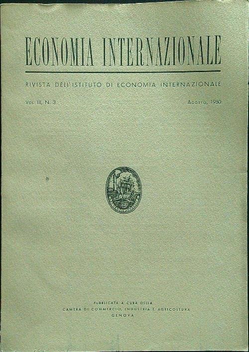 Economia internazionale vol. III n.3 agosto 1950