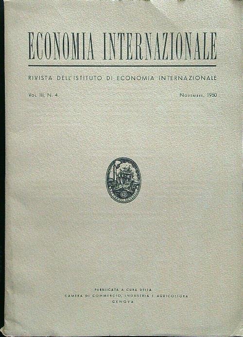 Economia internazionale vol. III n.4 novembre 1950