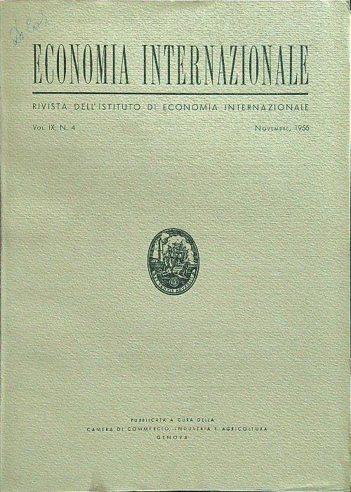 Economia internazionale vol. IX n.4 novembre 1956