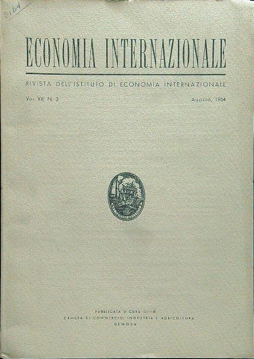 Economia internazionale vol. VII n.3 agosto 1954