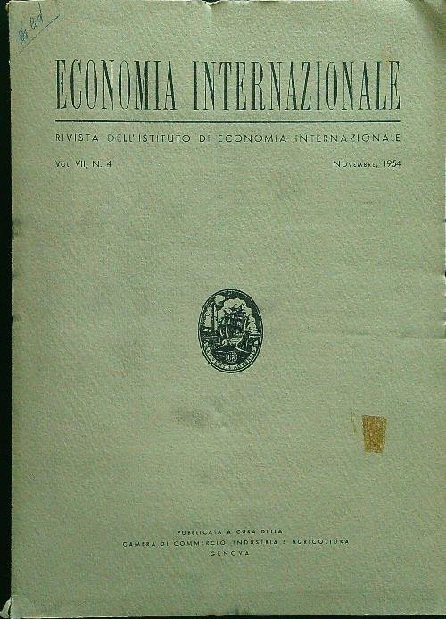 Economia internazionale vol. VII n.4 novembre 1954
