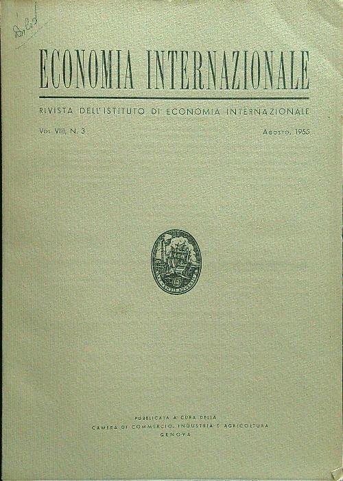 Economia internazionale vol. VIII n.3 agosto 1955