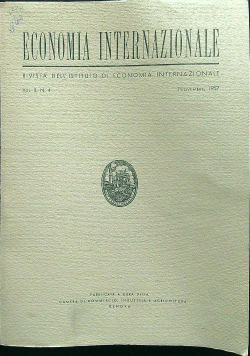Economia internazionale vol. X n.4 novembre 1957