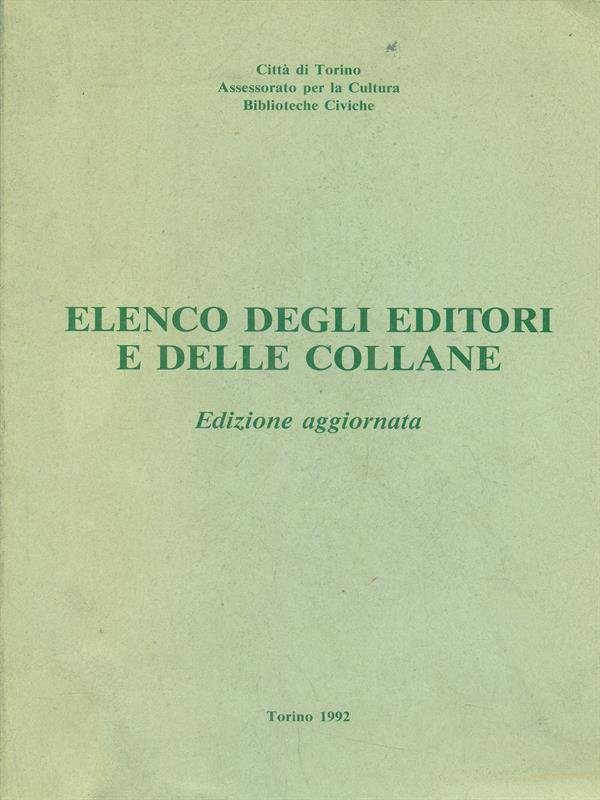 Elenco degli editori e delle collane