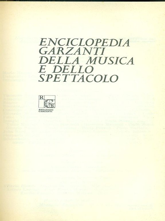 Enciclopedia della Musica e dello Spettacolo