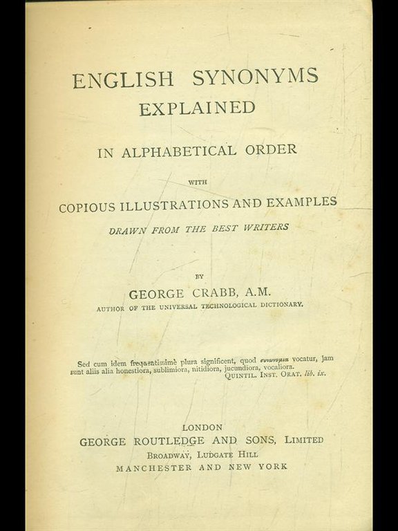 English synonyms explained in alphabetical order