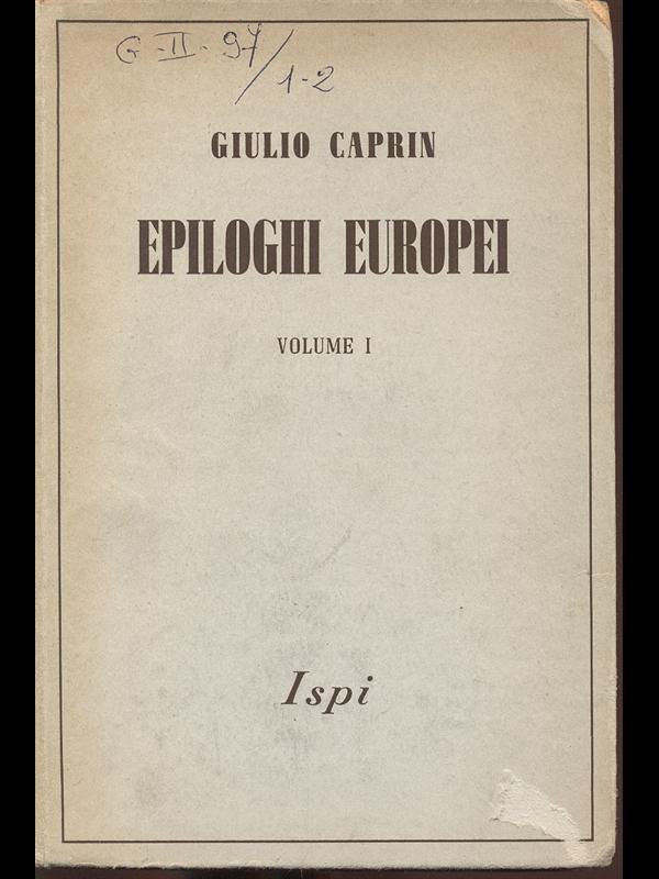 Epiloghi Europei - vol I | Immagine principale