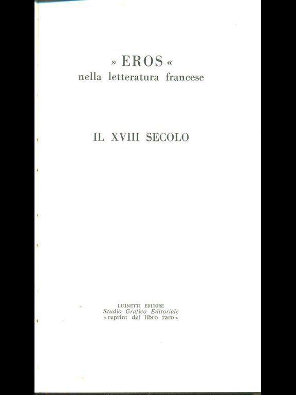 Eros nella letteratura francese - Il XVIII secolo