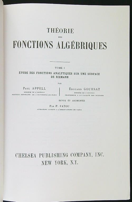 Fonctions algebriques tome I