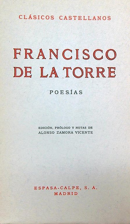 Francisco de La torre. Poesias