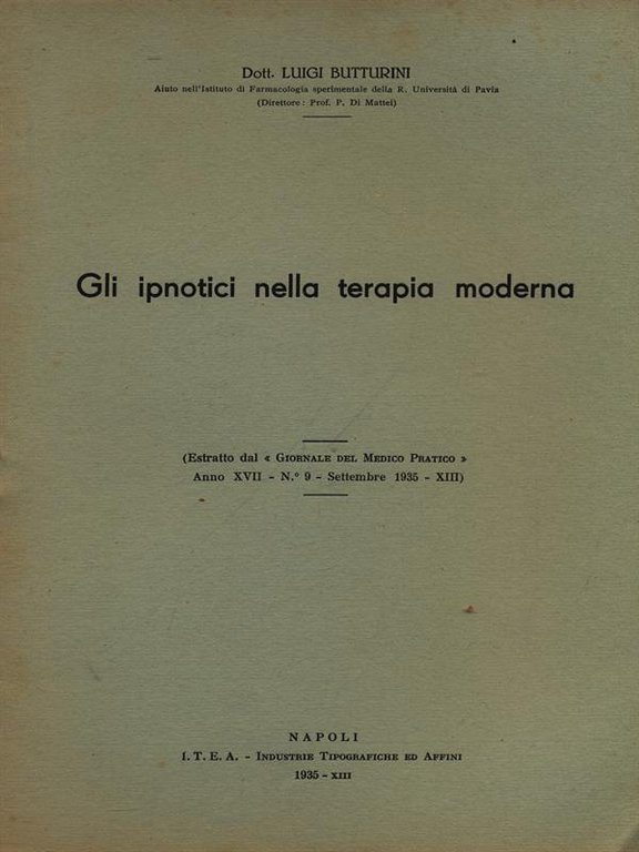 Gli ipnotici nella terapia moderna - Estratto