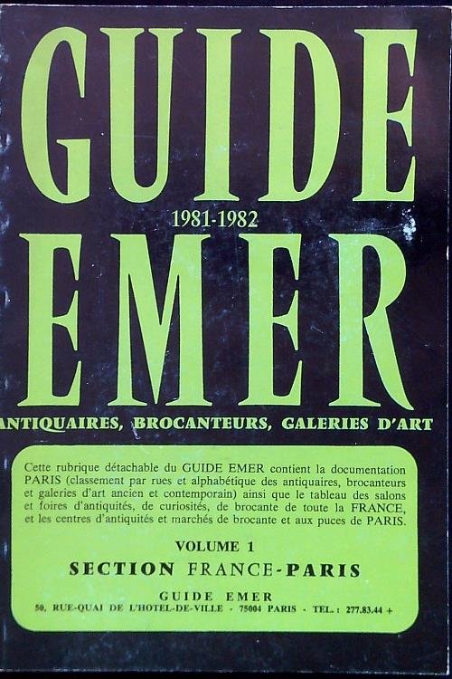 Guide Emer 1981-1982 Volume 1 section France-Paris