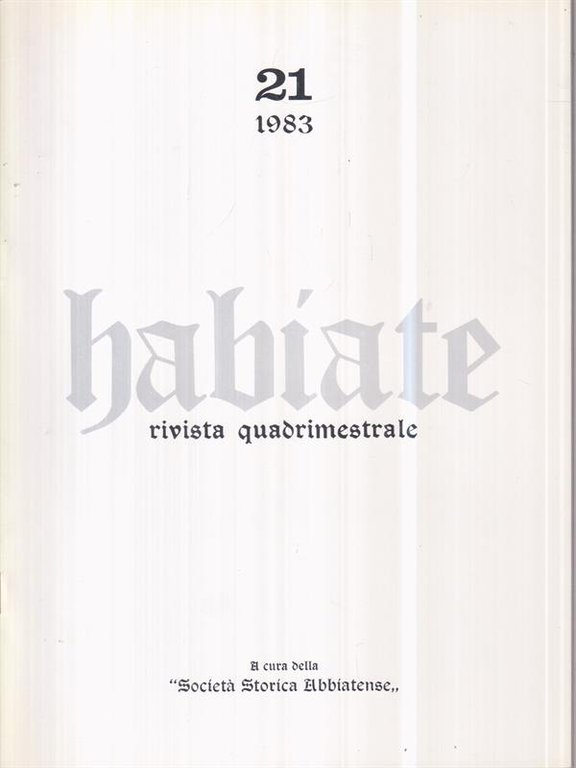 Habiate rivista quadrimestrale n 21 settembre/dicembre 1983