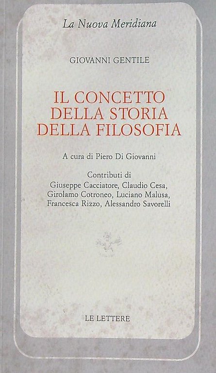 Il concetto della storia della filosofia
