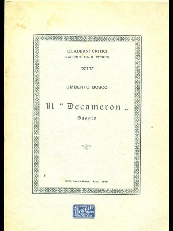 Il Decameron - saggio