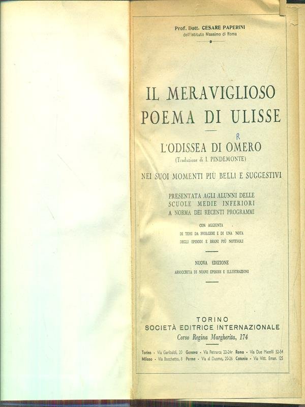 Il meraviglioso poema di Ulisse - Odissea
