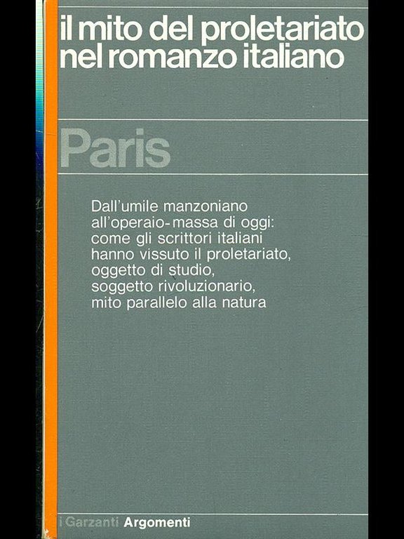 Il mito del proletariato nel romanzo italiano